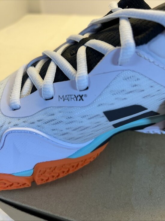 Babolat Premura 3 Lebron  White Orange Aqua Court Sneaker Men 7.5 New in Box main image 13